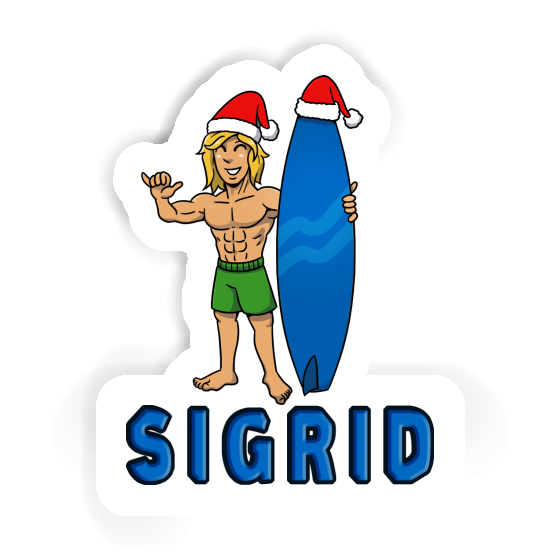 Sticker Christmas Surfer Sigrid Notebook Image