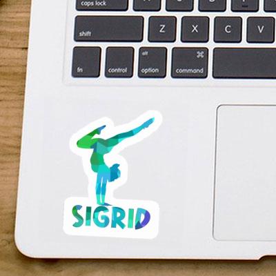 Sticker Yoga Woman Sigrid Laptop Image