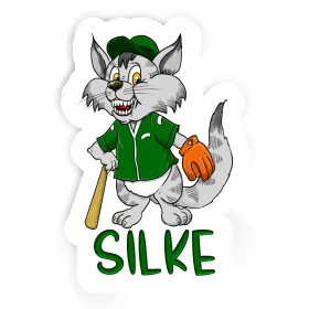 Baseball Cat Sticker Silke Image