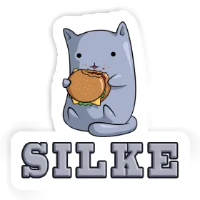 Hamburger Cat Sticker Silke Image