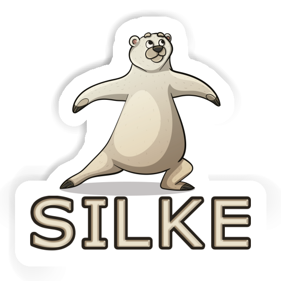 Sticker Yoga Bear Silke Laptop Image