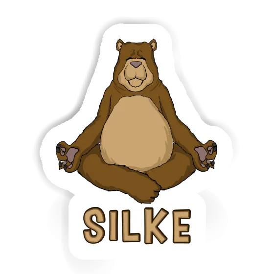 Yoga Bear Sticker Silke Laptop Image