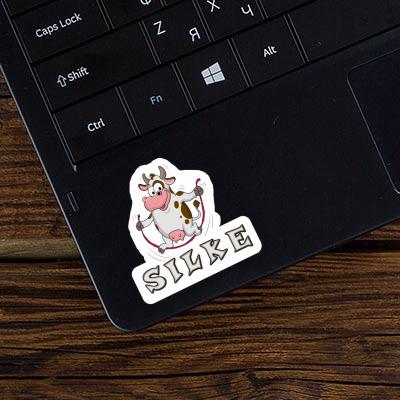 Skipping Ropes Cow Sticker Silke Laptop Image