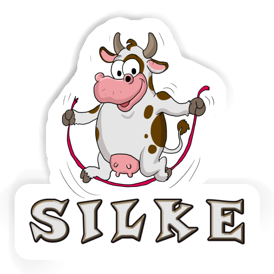 Skipping Ropes Cow Sticker Silke Image