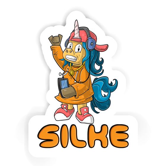 Hip-Hop Unicorn Sticker Silke Laptop Image