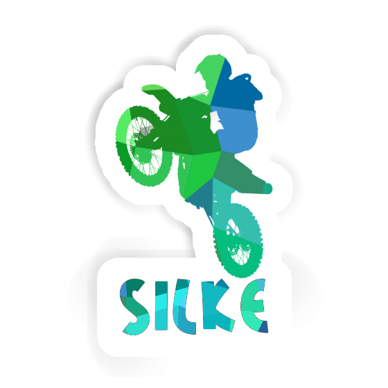 Motocross Rider Sticker Silke Laptop Image