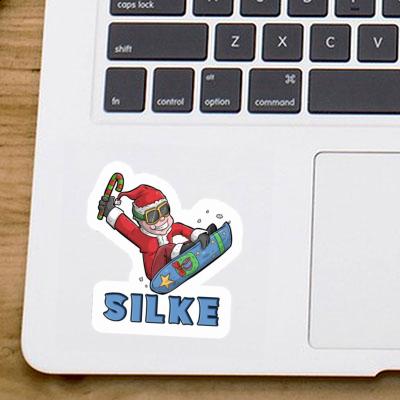 Sticker Silke Christmas Snowboarder Gift package Image