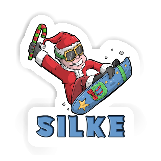 Sticker Silke Christmas Snowboarder Notebook Image