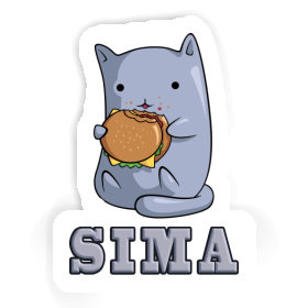 Hamburger Cat Sticker Sima Image