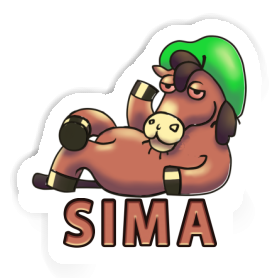 Sticker Lying horse Sima Image