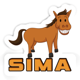 Sticker Grinning Horse Sima Image