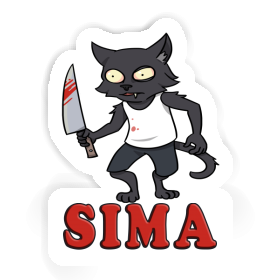 Sticker Psycho Cat Sima Image