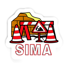 Road Construction Sticker Sima Image