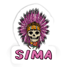 Sticker Womens Skull Sima Image