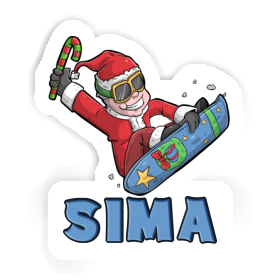 Sticker Sima Christmas Snowboarder Image