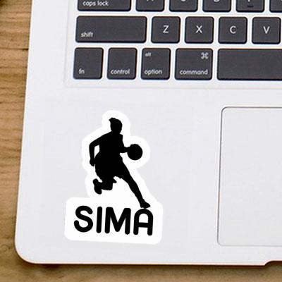 Joueuse de basket-ball Autocollant Sima Laptop Image