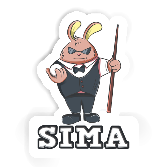 Sticker Sima Billiard Player Laptop Image