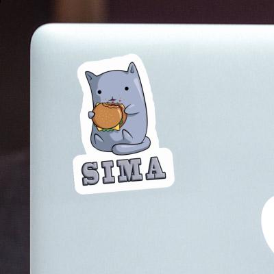 Hamburger Cat Sticker Sima Image