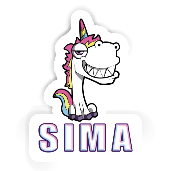 Grinning Unicorn Sticker Sima Image