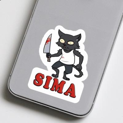 Sticker Psycho Cat Sima Laptop Image