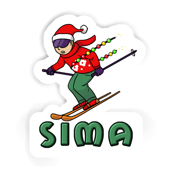 Autocollant Sima Skieur de Noël Gift package Image