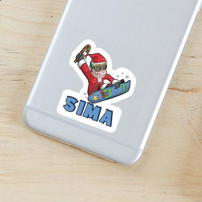 Sticker Sima Christmas Snowboarder Laptop Image