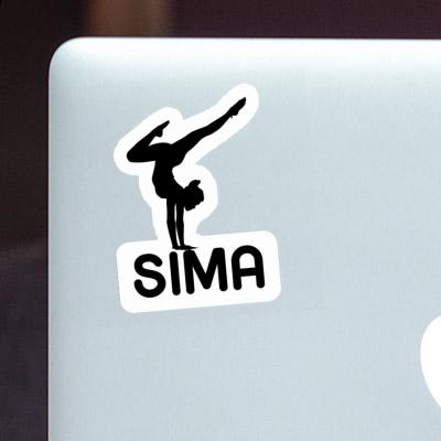 Sima Sticker Yoga Woman Laptop Image