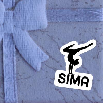 Sima Sticker Yoga Woman Laptop Image