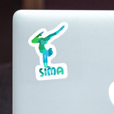 Sticker Yoga Woman Sima Image