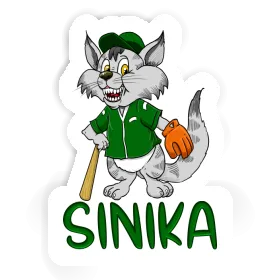 Sinika Aufkleber Baseball-Katze Image