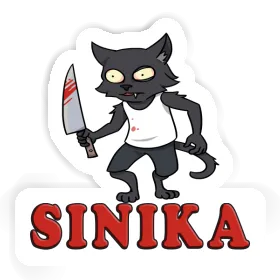 Sinika Sticker Psycho Cat Image