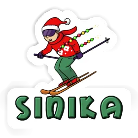 Sinika Aufkleber Weihnachtsskifahrer Image