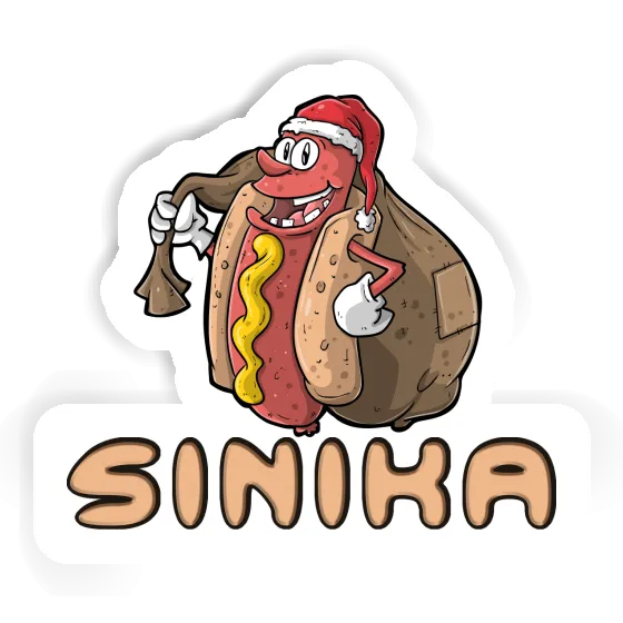 Sinika Sticker Christmas Hot Dog Laptop Image