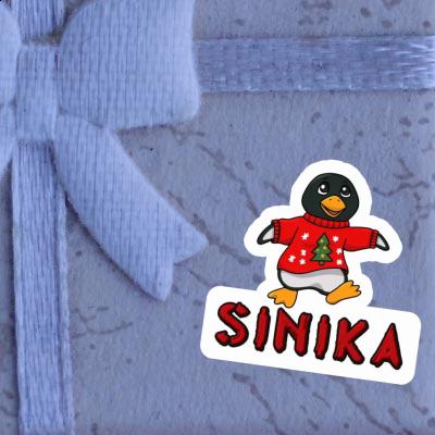 Sticker Christmas Penguin Sinika Gift package Image