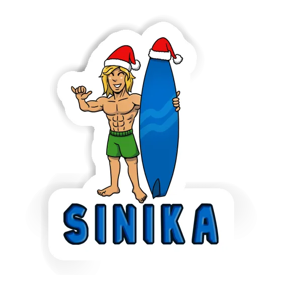 Christmas Surfer Sticker Sinika Notebook Image