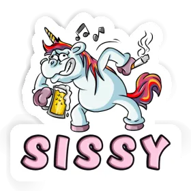 Licorne en fête Autocollant Sissy Image