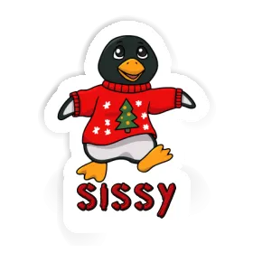 Pingouin de Noël Autocollant Sissy Image