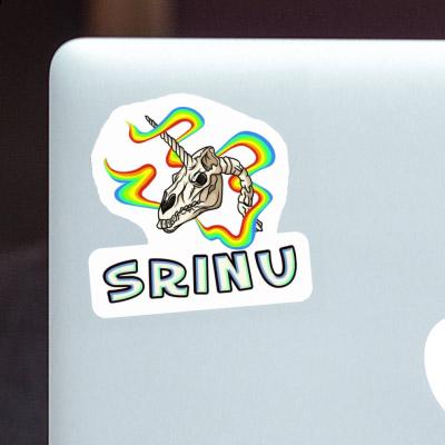 Srinu Autocollant Crâne de licorne Image