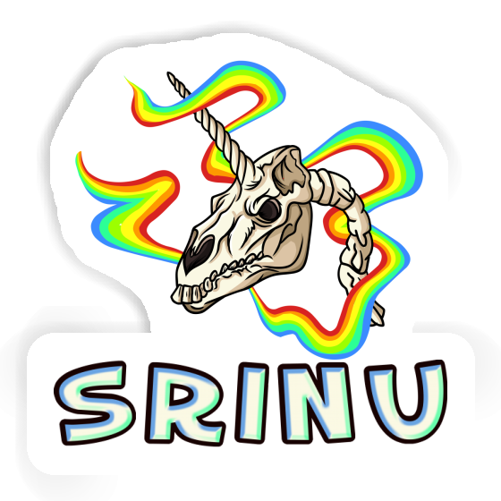 Srinu Autocollant Crâne de licorne Srinu Autocollant Crâne de licorne Image