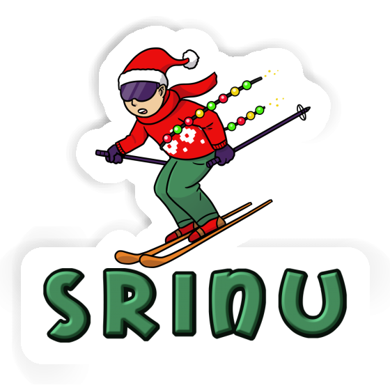 Autocollant Srinu Skieur de Noël Image
