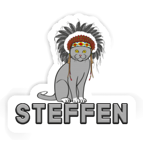 Steffen Aufkleber Indianer-Katze Image