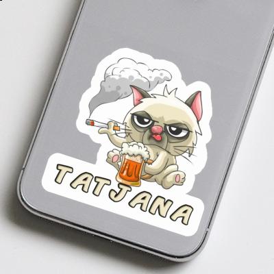 Smoking Cat Sticker Tatjana Notebook Image