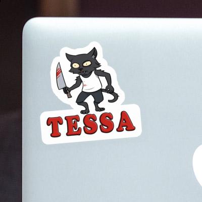 Autocollant Chat psychopathe Tessa Laptop Image