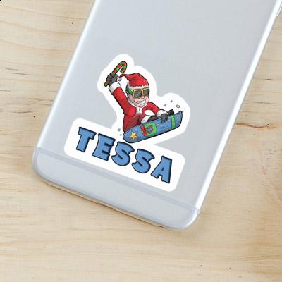 Sticker Tessa Christmas Snowboarder Notebook Image
