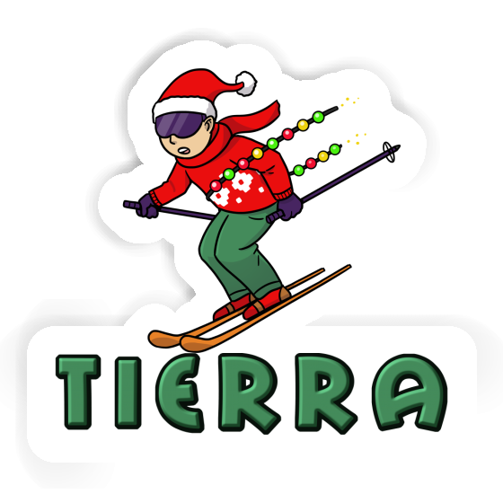 Christmas Skier Sticker Tierra Laptop Image