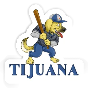 Baseball Dog Sticker Tijuana Image