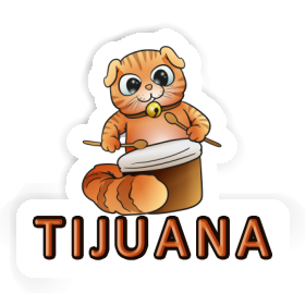 Tijuana Sticker Drummer Cat Image