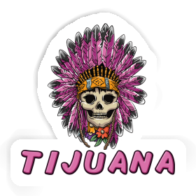 Womens Skull Sticker Tijuana Image