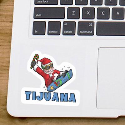 Autocollant Tijuana Snowboarder de Noël Laptop Image