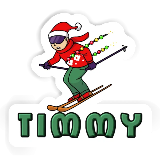 Timmy Autocollant Skieur de Noël Notebook Image